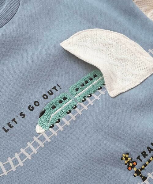 SLAP SLIP / スラップ スリップ スウェット | ガタゴト電車サガラ刺しゅう袖切り替えトレーナー(80~130cm) | 詳細7