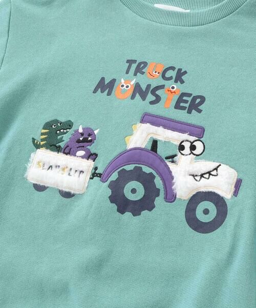 SLAP SLIP / スラップ スリップ スウェット | 無地ボーダーいろんな恐竜刺しゅうトレーナー(80~130cm) | 詳細4