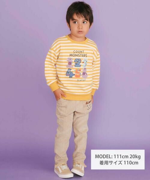 SLAP SLIP / スラップ スリップ スウェット | 無地ボーダーいろんな恐竜刺しゅうトレーナー(80~130cm) | 詳細14