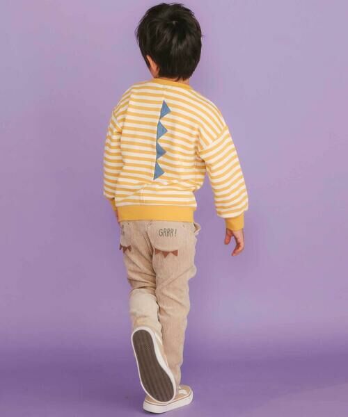 SLAP SLIP / スラップ スリップ スウェット | 無地ボーダーいろんな恐竜刺しゅうトレーナー(80~130cm) | 詳細15