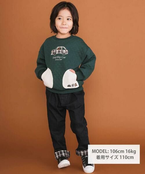 SLAP SLIP / スラップ スリップ スウェット | クマアニマル刺しゅうポケット付き長袖トレーナー(80~130cm) | 詳細3