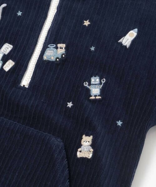 SLAP SLIP / スラップ スリップ スウェット | 恐竜くるまロケットおもちゃ刺しゅうハーフジップトップス(80~130cm) | 詳細12