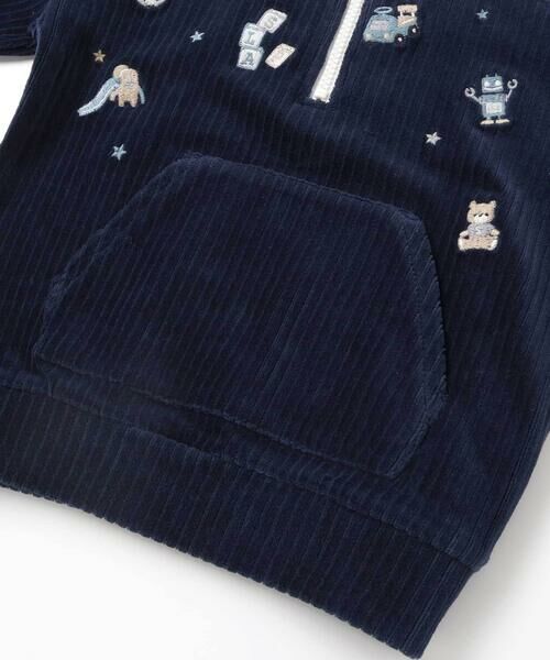 SLAP SLIP / スラップ スリップ スウェット | 恐竜くるまロケットおもちゃ刺しゅうハーフジップトップス(80~130cm) | 詳細13