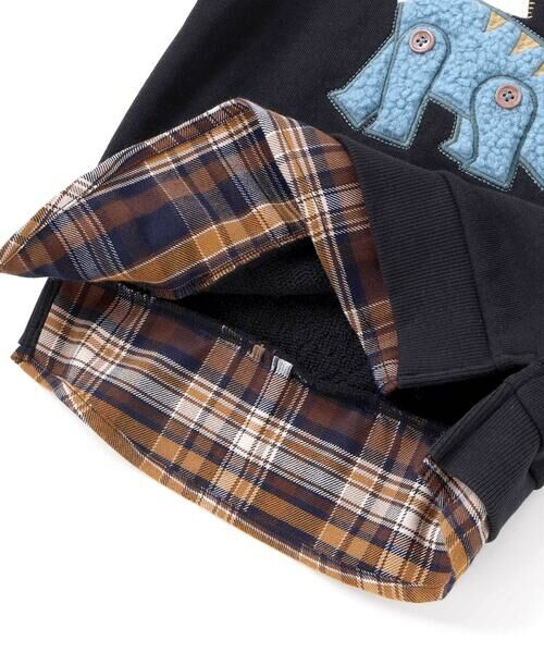 SLAP SLIP / スラップ スリップ スウェット | はたらくくるま恐竜パッチ刺しゅう×チェック切替トレーナー(80~130cm) | 詳細11