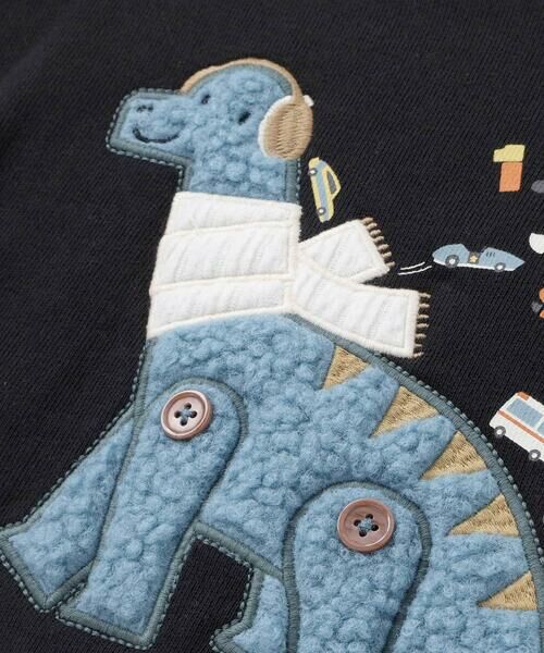 SLAP SLIP / スラップ スリップ スウェット | はたらくくるま恐竜パッチ刺しゅう×チェック切替トレーナー(80~130cm) | 詳細9