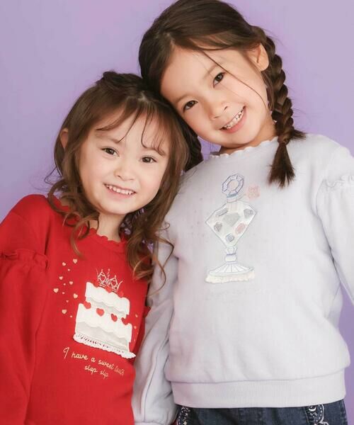 SLAP SLIP / スラップ スリップ スウェット | ケーキパフュームボトルモチーフキラキラパッチ刺しゅうトレーナー(80~130cm) | 詳細6