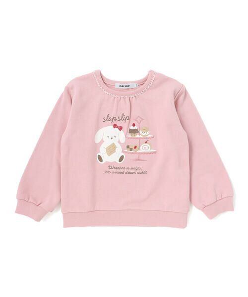 SLAP SLIP/スラップ スリップ ウサギネコアニマルフェミニンモチーフトレーナー(80〜130cm) ピンク 120cm SLAP SLIP/スラップ スリップ ウサギネコアニマルフェミニンモチーフトレーナー(80〜130cm) ピンク 120cm