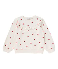 SLAP SLIP / スラップ スリップ スウェット | ハート総柄フリル付きガーリートレーナー(80~130cm)