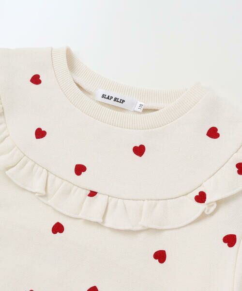 SLAP SLIP / スラップ スリップ スウェット | ハート総柄フリル付きガーリートレーナー(80~130cm) | 詳細3