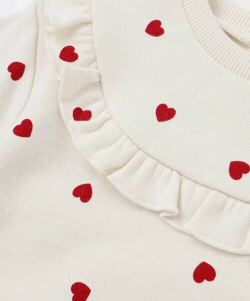 SLAP SLIP / スラップ スリップ スウェット | ハート総柄フリル付きガーリートレーナー(80~130cm) | 詳細4