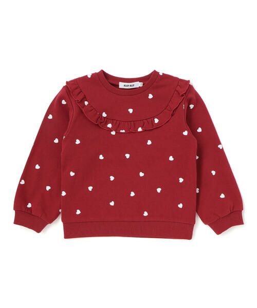 SLAP SLIP / スラップ スリップ スウェット | ハート総柄フリル付きガーリートレーナー(80~130cm) | 詳細9