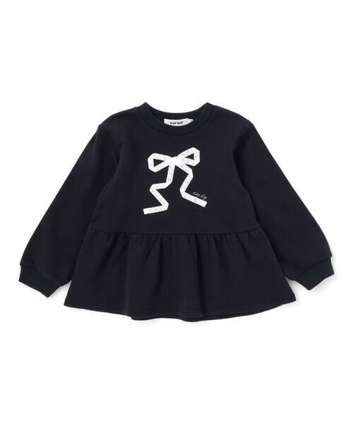 SLAP SLIP / スラップ スリップ スウェット | レースリボン付きペプラムトレーナー(80~130cm) | 詳細1