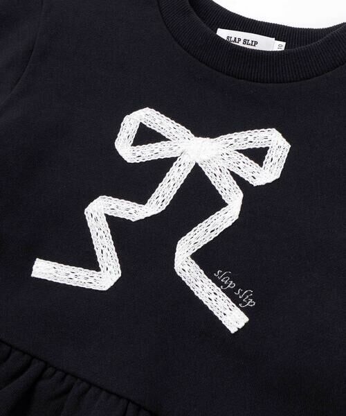 SLAP SLIP / スラップ スリップ スウェット | レースリボン付きペプラムトレーナー(80~130cm) | 詳細4