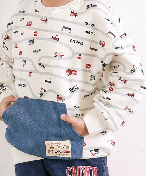 SLAP SLIP / スラップ スリップ スウェット | デニムカンガルーポケット付きトレーナー(80~130cm) | 詳細2