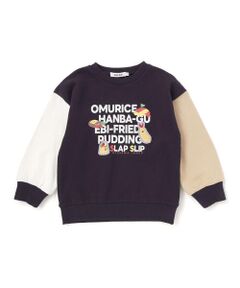 SLAP SLIP / スラップ スリップ スウェット | 袖配色恐竜ごちそうモチーフトレーナー(80~130cm)