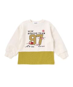 SLAP SLIP / スラップ スリップ スウェット | はたらくくるま発泡プリント星パッチナンバリングバイカラートレーナー(80~130cm)