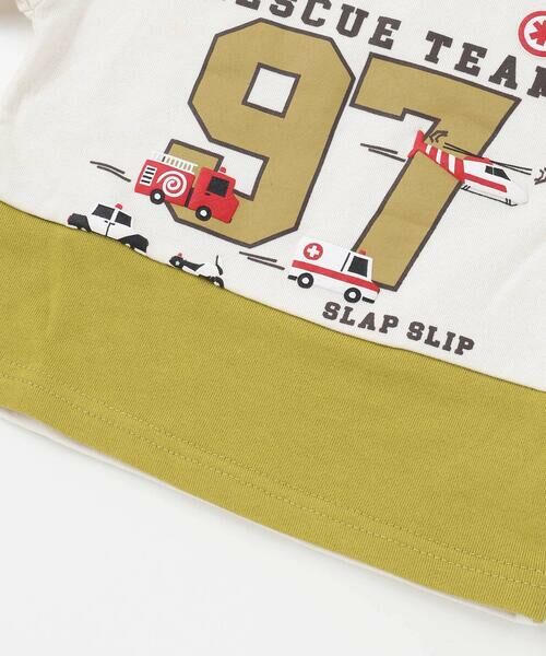 SLAP SLIP / スラップ スリップ スウェット | はたらくくるま発泡プリント星パッチナンバリングバイカラートレーナー(80~130cm) | 詳細6