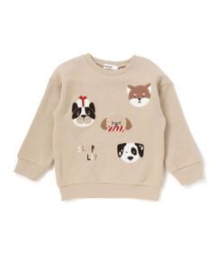 SLAP SLIP / スラップ スリップ スウェット | 【裏起毛】はたらくくるまイヌ恐竜サガラ刺しゅうトレーナー(80~130cm)