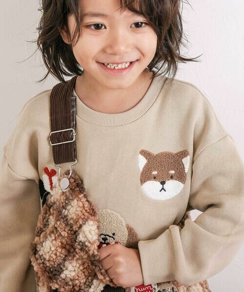 SLAP SLIP / スラップ スリップ スウェット | 【裏起毛】はたらくくるまイヌ恐竜サガラ刺しゅうトレーナー(80~130cm) | 詳細7