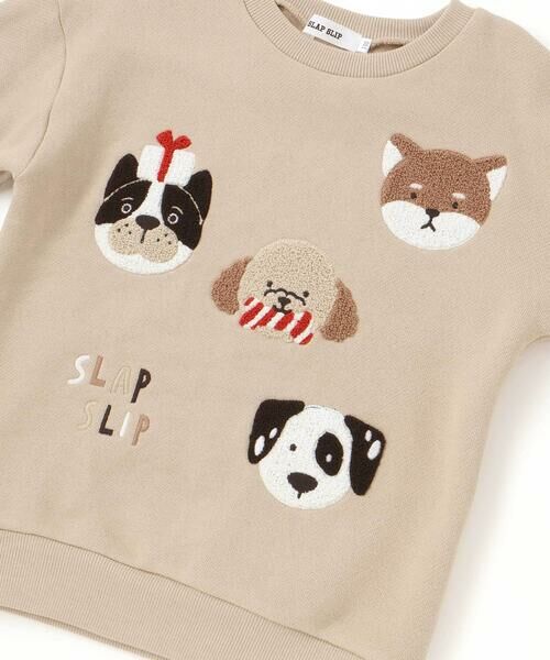 SLAP SLIP / スラップ スリップ スウェット | 【裏起毛】はたらくくるまイヌ恐竜サガラ刺しゅうトレーナー(80~130cm) | 詳細9