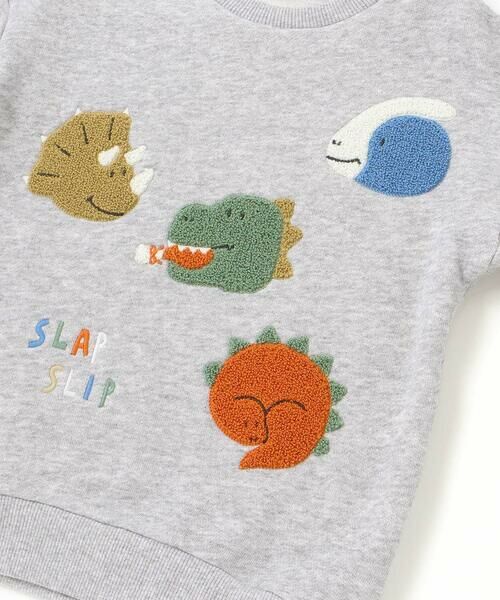 SLAP SLIP / スラップ スリップ スウェット | 【裏起毛】はたらくくるまイヌ恐竜サガラ刺しゅうトレーナー(80~130cm) | 詳細12