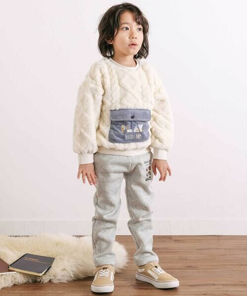 SLAP SLIP / スラップ スリップ スウェット | 【お揃い】フラップポケット付きケーブルボアトレーナー(80~130cm) | 詳細2