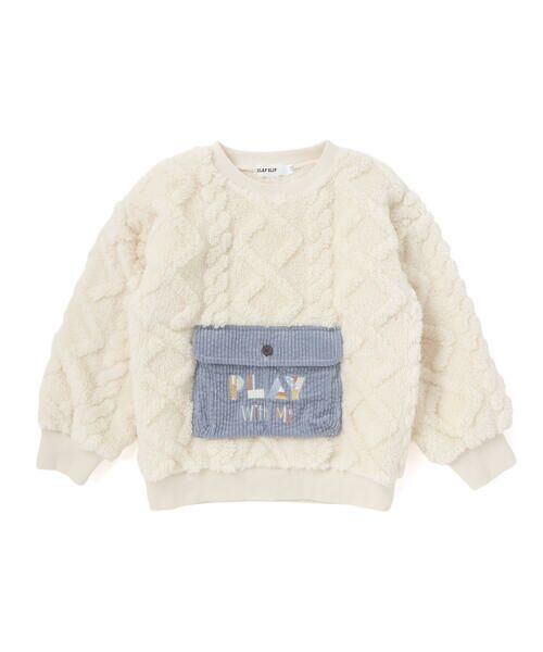 SLAP SLIP / スラップ スリップ スウェット | 【お揃い】フラップポケット付きケーブルボアトレーナー(80~130cm) | 詳細4