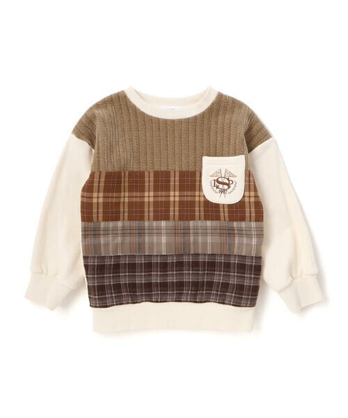 SLAP SLIP / スラップ スリップ スウェット | 【裏起毛】胸ポケット付きチェック切り替えトレーナー(80~130cm) | 詳細3