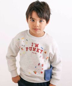 SLAP SLIP / スラップ スリップ スウェット | ペたぺたシール風プリントデニムポケット付きトレーナー(80~130cm)