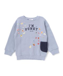 SLAP SLIP / スラップ スリップ スウェット | ペたぺたシール風プリントデニムポケット付きトレーナー(80~130cm)