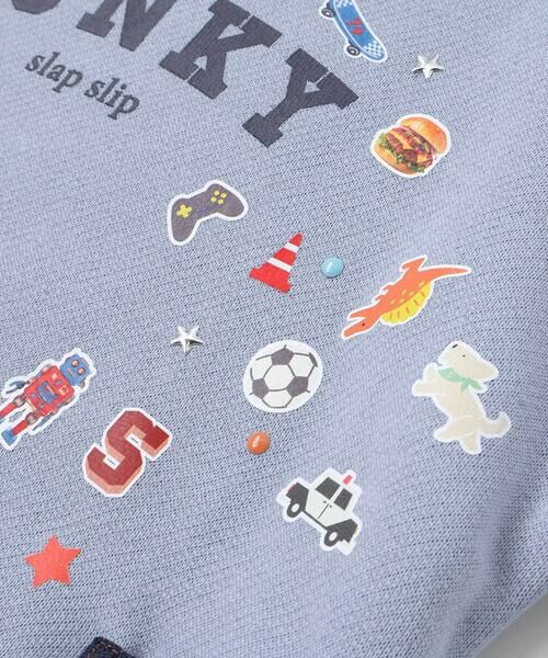SLAP SLIP / スラップ スリップ スウェット | ペたぺたシール風プリントデニムポケット付きトレーナー(80~130cm) | 詳細12