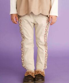 SLAP SLIP / スラップ スリップ チノ・ワークパンツ | 【裏微起毛】スカラップ刺しゅうフリルロングパンツ(80~130cm)