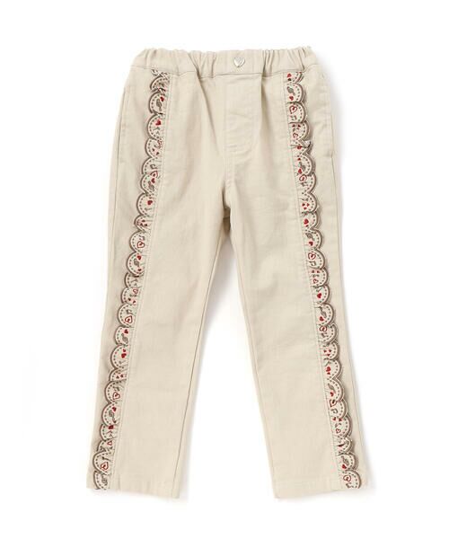 SLAP SLIP / スラップ スリップ チノ・ワークパンツ | 【裏微起毛】スカラップ刺しゅうフリルロングパンツ(80~130cm) | 詳細15