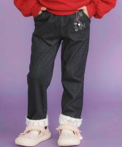 SLAP SLIP / スラップ スリップ チノ・ワークパンツ | 裏微起毛キーチャーム風モチーフ刺しゅう付き折り返しレースパンツ(80~130cm)