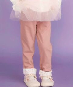 SLAP SLIP / スラップ スリップ チノ・ワークパンツ | 裏微起毛キーチャーム風モチーフ刺しゅう付き折り返しレースパンツ(80~130cm)