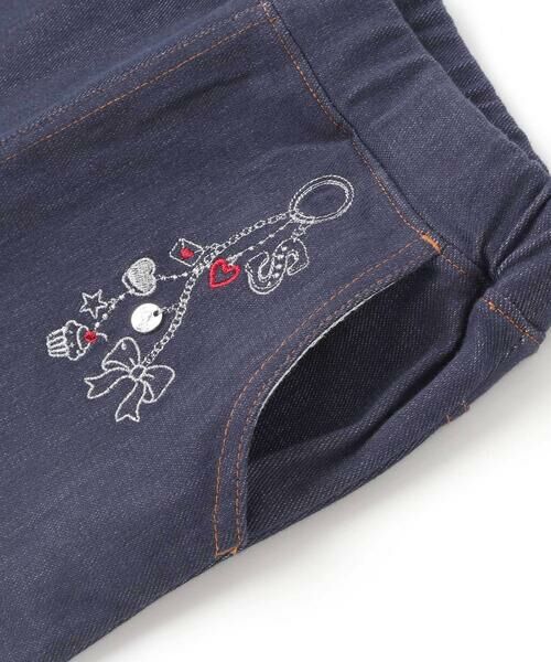 SLAP SLIP / スラップ スリップ チノ・ワークパンツ | 裏微起毛キーチャーム風モチーフ刺しゅう付き折り返しレースパンツ(80~130cm) | 詳細8
