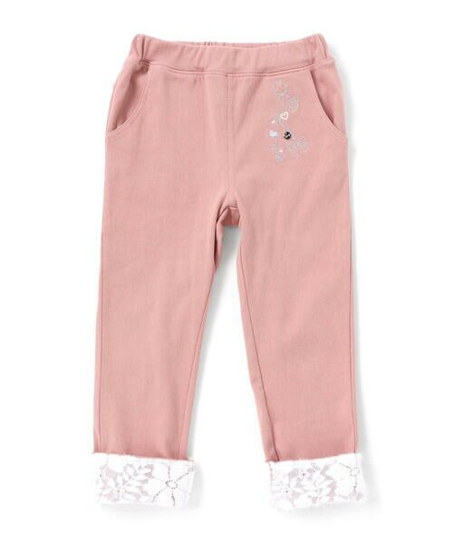 SLAP SLIP / スラップ スリップ チノ・ワークパンツ | 裏微起毛キーチャーム風モチーフ刺しゅう付き折り返しレースパンツ(80~130cm) | 詳細15