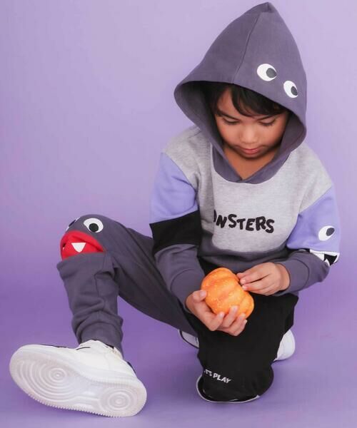 SLAP SLIP / スラップ スリップ チノ・ワークパンツ | ぎょろぎょろモンスターかくれんぼロングパンツ(80~130cm) | 詳細2