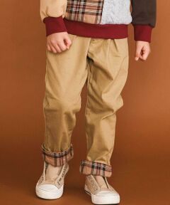 SLAP SLIP / スラップ スリップ チノ・ワークパンツ | 【裏微起毛】折り返し裾チェックロングパンツ(80~130cm)