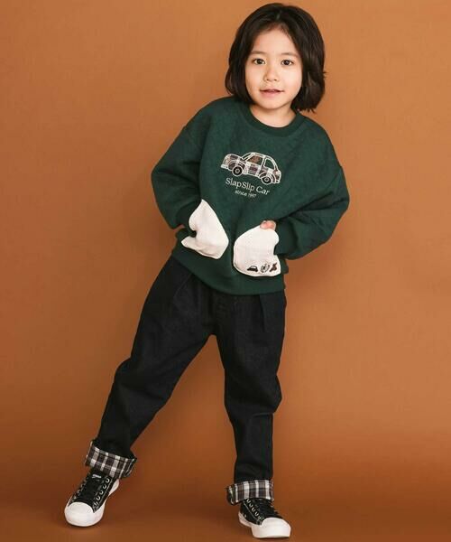 SLAP SLIP / スラップ スリップ チノ・ワークパンツ | 【裏微起毛】折り返し裾チェックロングパンツ(80~130cm) | 詳細1