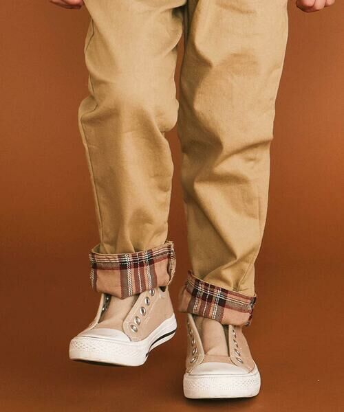 SLAP SLIP / スラップ スリップ チノ・ワークパンツ | 【裏微起毛】折り返し裾チェックロングパンツ(80~130cm) | 詳細14