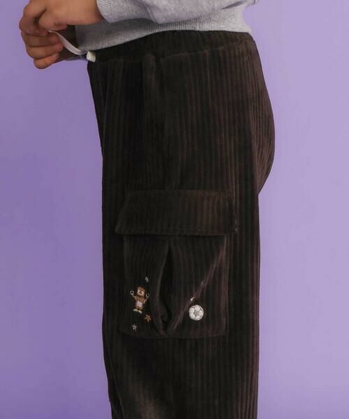 SLAP SLIP / スラップ スリップ チノ・ワークパンツ | ロケット＆ロボットポケット刺しゅうニットコールカーゴパンツ(80~130cm) | 詳細3