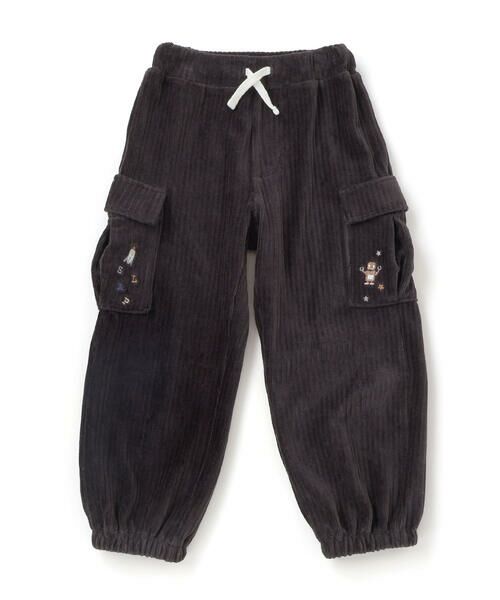SLAP SLIP / スラップ スリップ チノ・ワークパンツ | ロケット＆ロボットポケット刺しゅうニットコールカーゴパンツ(80~130cm) | 詳細4