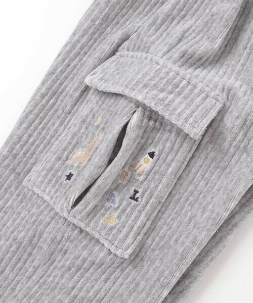SLAP SLIP / スラップ スリップ チノ・ワークパンツ | ロケット＆ロボットポケット刺しゅうニットコールカーゴパンツ(80~130cm) | 詳細10