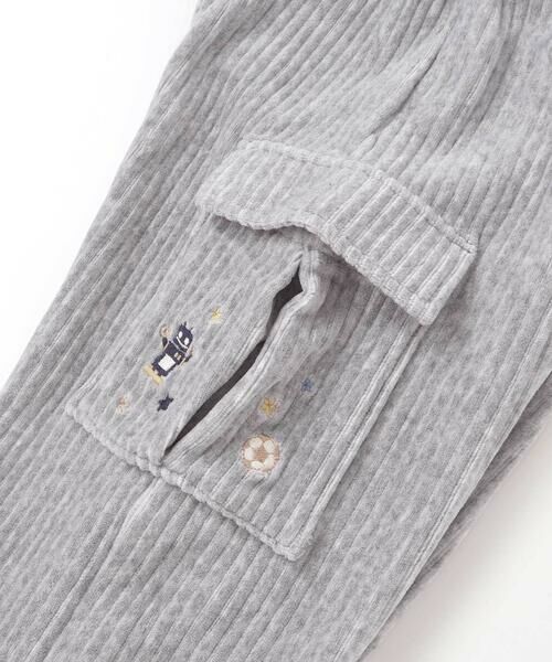 SLAP SLIP / スラップ スリップ チノ・ワークパンツ | ロケット＆ロボットポケット刺しゅうニットコールカーゴパンツ(80~130cm) | 詳細9