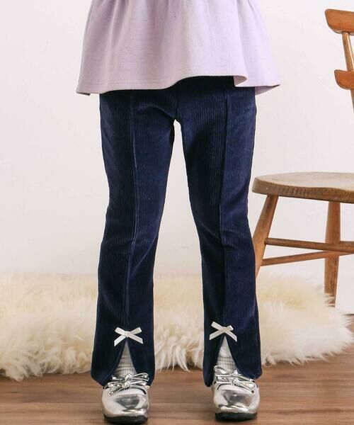 SLAP SLIP/スラップ スリップ スカラップポケットフロントタック裾スリットロングパンツ(80~130cm) ネイビー 120cm