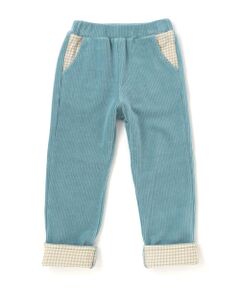 SLAP SLIP / スラップ スリップ チノ・ワークパンツ | 消防車恐竜おしりパッチ折り返し裾チェックロングパンツ(80~130cm)