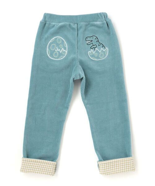 SLAP SLIP / スラップ スリップ チノ・ワークパンツ | 消防車恐竜おしりパッチ折り返し裾チェックロングパンツ(80~130cm) | 詳細10