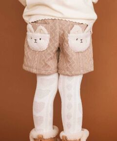 SLAP SLIP / スラップ スリップ ショート・ハーフ・半端丈パンツ | ウサギネコアニマルふわふわボアポケットケーブルニットショートパンツ(90~130cm)