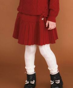 SLAP SLIP / スラップ スリップ ミニ・ひざ丈スカート | 【ウォッシャブル加工】リボンチャーム付きニットプリーツスカパン(90~130cm)
